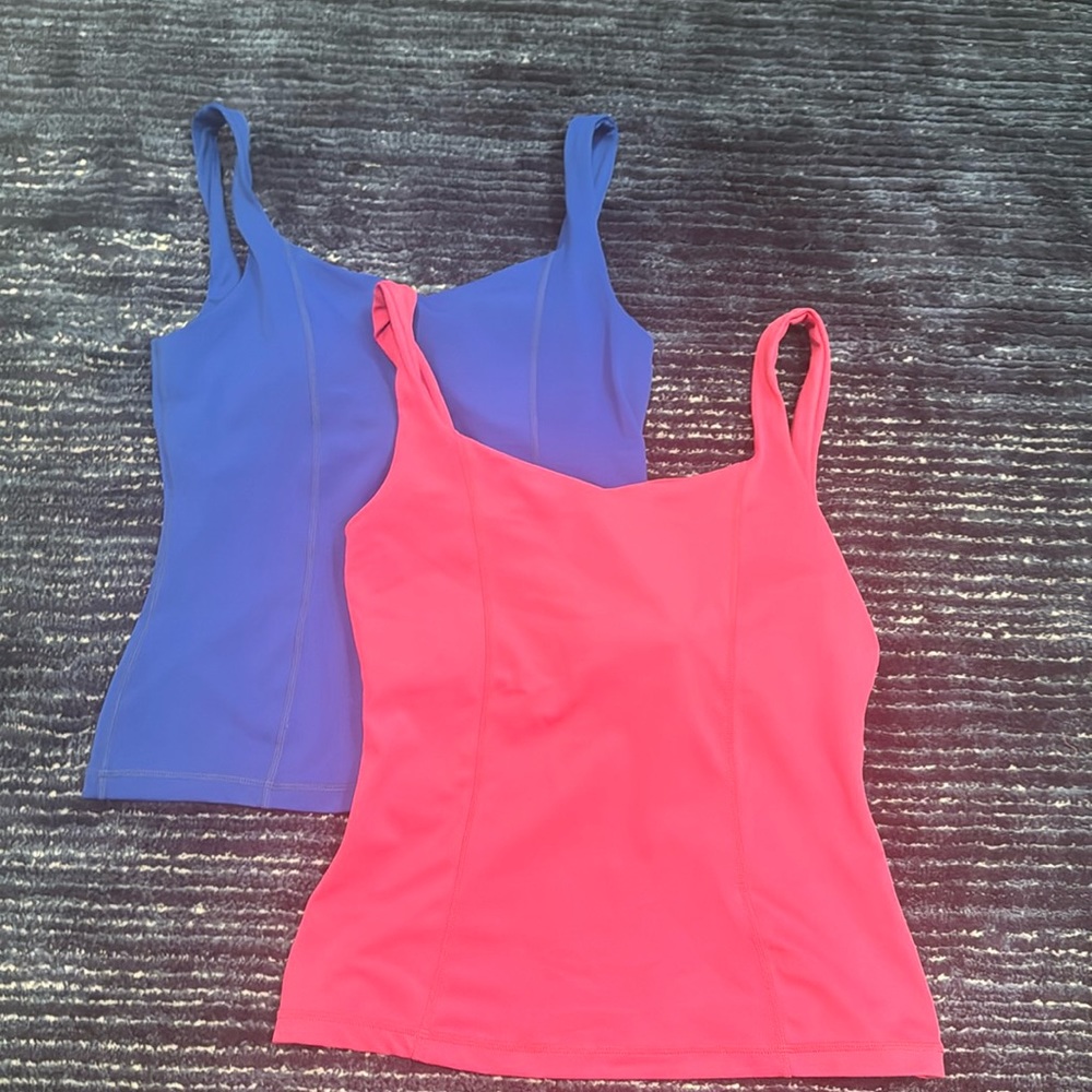 Royal Blue and Hot pink Small carbon 38 work out tanks. Together $15